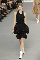 Spring 2006 Chanel by Karl Lagerfeld "Coco Meets James Dean" Look 50 Silk Pouf Dress w Lace