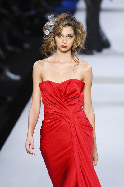 Important Spring 2008 Christian Dior by John Galliano Runway Look 53 Red Silk Strapless Dress