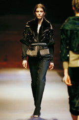 Amazing Fall 2004 Prada Runway Look 37 Black Silk Beaded & Embroidered Jacket