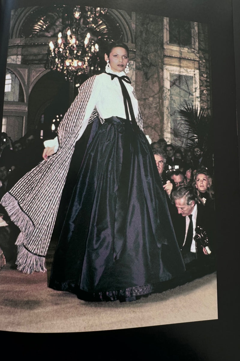 Dreamy Spring 1977 Yves Saint Laurent "Spanish" Collaction Full Length Black Silk Ruffled Maxi Skirt