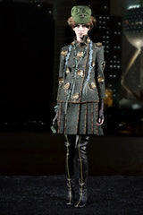 Pre-Fall 2010 Chanel by Karl Lagerfeld Metier D'art Deep Green Suit w Applique