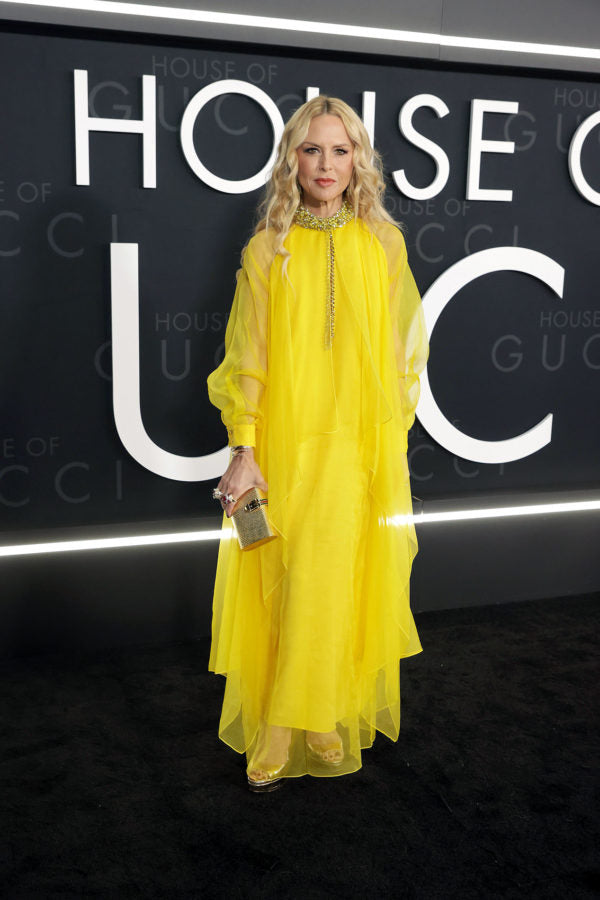 Prettiest Pre-Fall 2020 Gucci by Alessandro Michele Yellow Silk Dress Caftan w Jewel Collar & Front