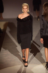 Fall 2001 Gucci by Tom Ford Runway Look 26 Sheared Mink & Softeest Black Angora Sweater