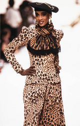 Amazing Fall 1992 Yves Saint Laurent Gold Leopard Print Extra Wide Pant & Jacket Suit Set