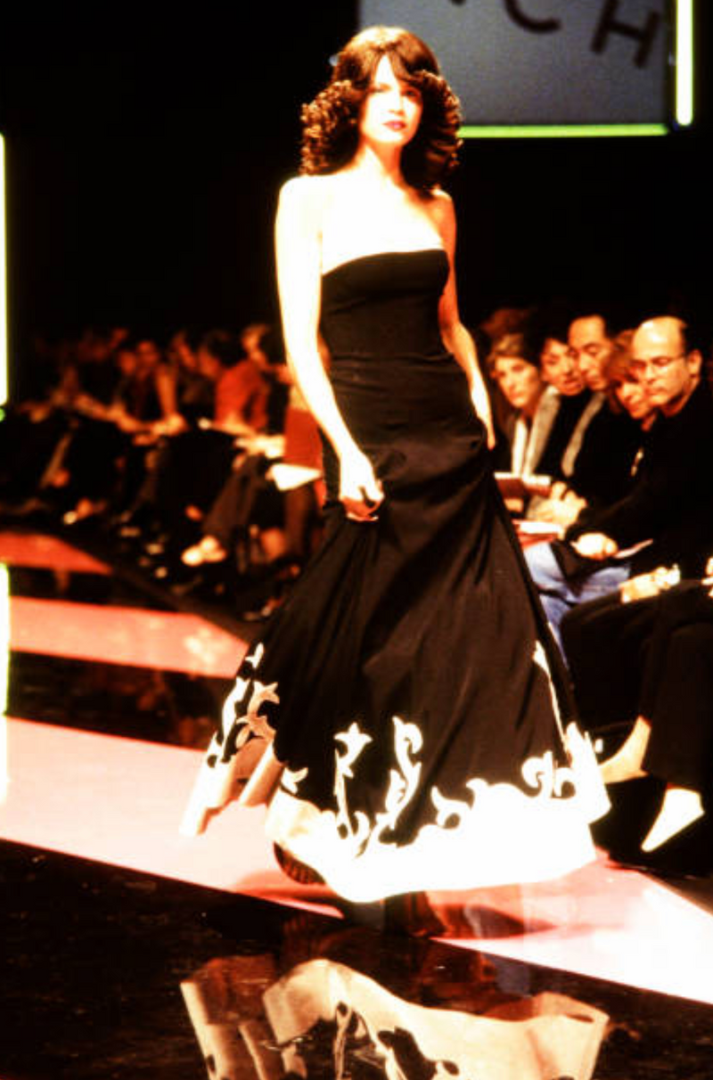 Incredible Spring 1998 Givenchy by Alexander McQueen "Rhinestone Cowgirls" Runway Dress