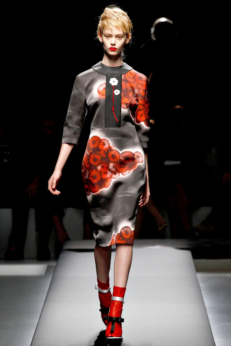 Spring 2013 Prada Runway Look 25 by Miuccia Prada Printed Floral Neoprene-like Dress