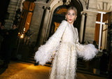 Extraordinary Spring 2020 Valentino by Pierpaolo Piccioli Ivory Silk Beaded Feather Dress