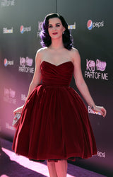 Phenomenal 2012 Dolce & Gabbana Strapless Deep Red Velvet Puff Skirt Dress