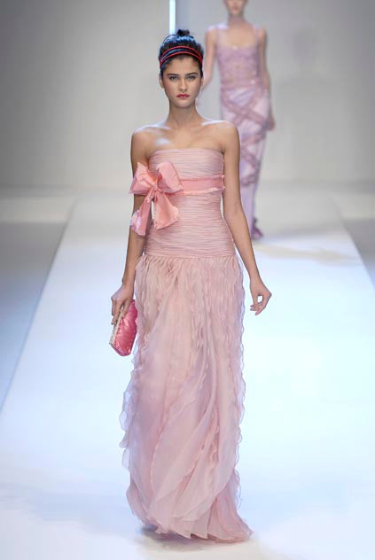 Spring 2007 Valentino Runway Look 57 Runway Pale Pink Silk Chiffon Ruffle Dress