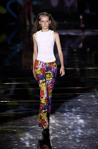 Brilliant Spring 2002 Versace by Donatella Versace Jacket & Beaded Pant Set