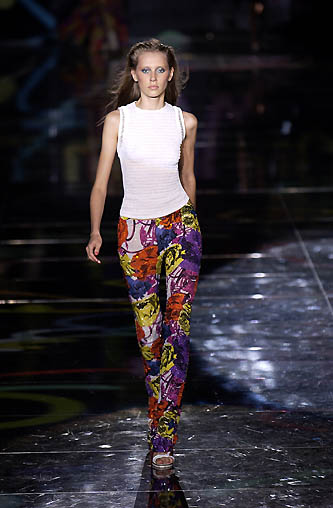 Brilliant Spring 2002 Versace by Donatella Versace Jacket & Beaded Pant Set