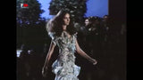 Spring 2006 Roberto Cavalli Runway Look 36 Silk Chiffon Floral Print Dress w Daring Plunges