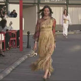 Dreamiest Cruise 2011 Chanel by Karl Lagerfeld Gold Ribbon & Metallic Gold Cord Knit Dress