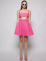 Recent Valentino by Pierpaolo Piccioli Pink Minimal Halter & Flared Mini Skirt Set