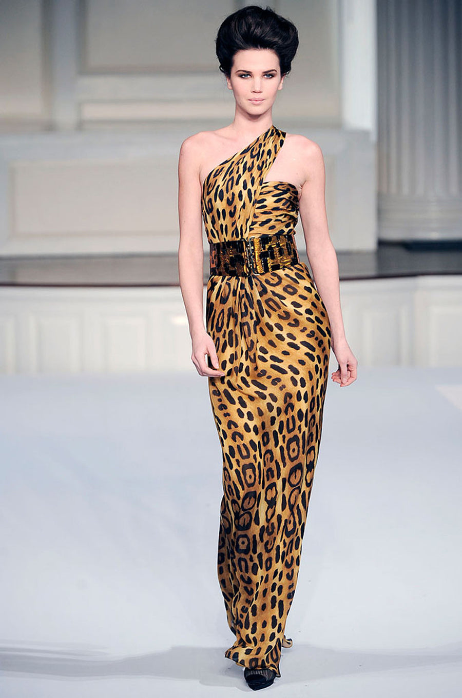 Fall 2009 Leopard Oscar de la Renta Runway Gown Shrimpton Couture