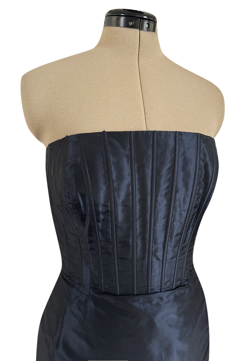 ivory corset 80s vintage satin soft boned strapless push-up corset