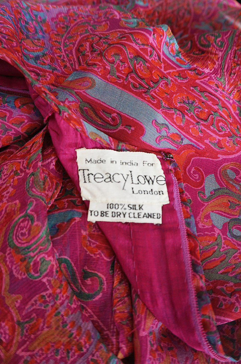 1970s Fine Pink Silk Chiffon Treacy Lowe Caftan Dress – Shrimpton Couture