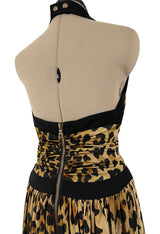 Fall 2014 Balmain by Olivier Rousteing Leopard Print Silk Jersey Dress w Low Back