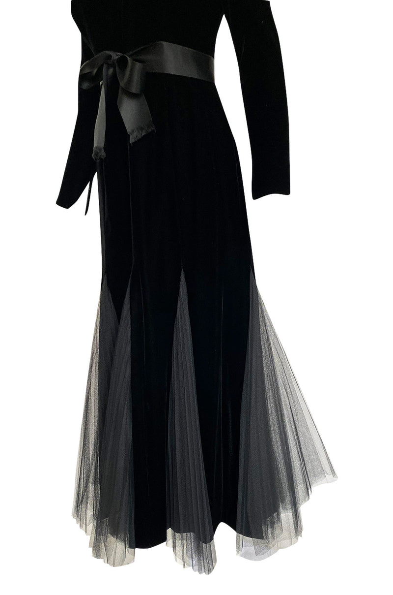 Exquisite Fall 2000 Yves Saint Laurent Haute Couture Velvet Dress w Ne ...
