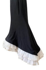 Highly Documented Spring 1996 Christian Dior by Gianfranco Ferre Black Ruffled Flounce Hem Dress