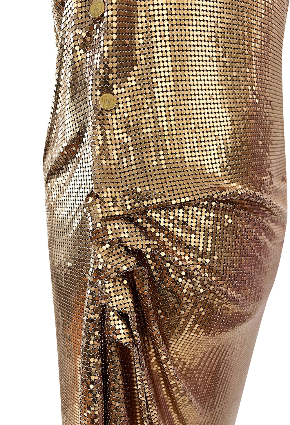 Gold metal mesh dress best sale