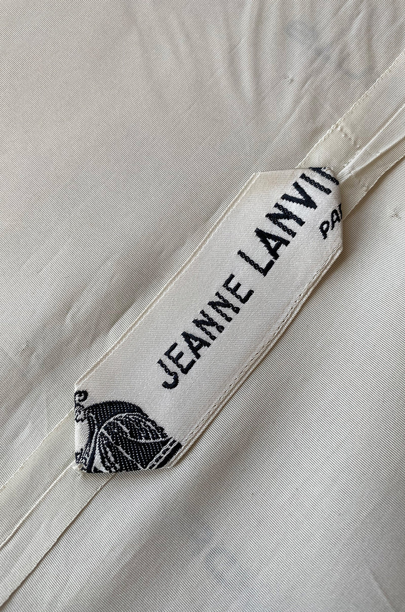 c.1954 Jeanne Lanvin Castillo Haute Couture Emerald & Gold Organza Dre ...