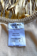 Incredible Cruise 2011 Chanel by Karl Lagerfeld Gold Ribbon & Metallic Cord Knit Dress