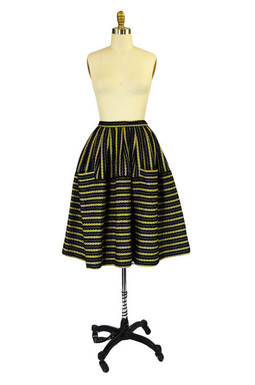 Amazing 1950s Woven Striped Skirt