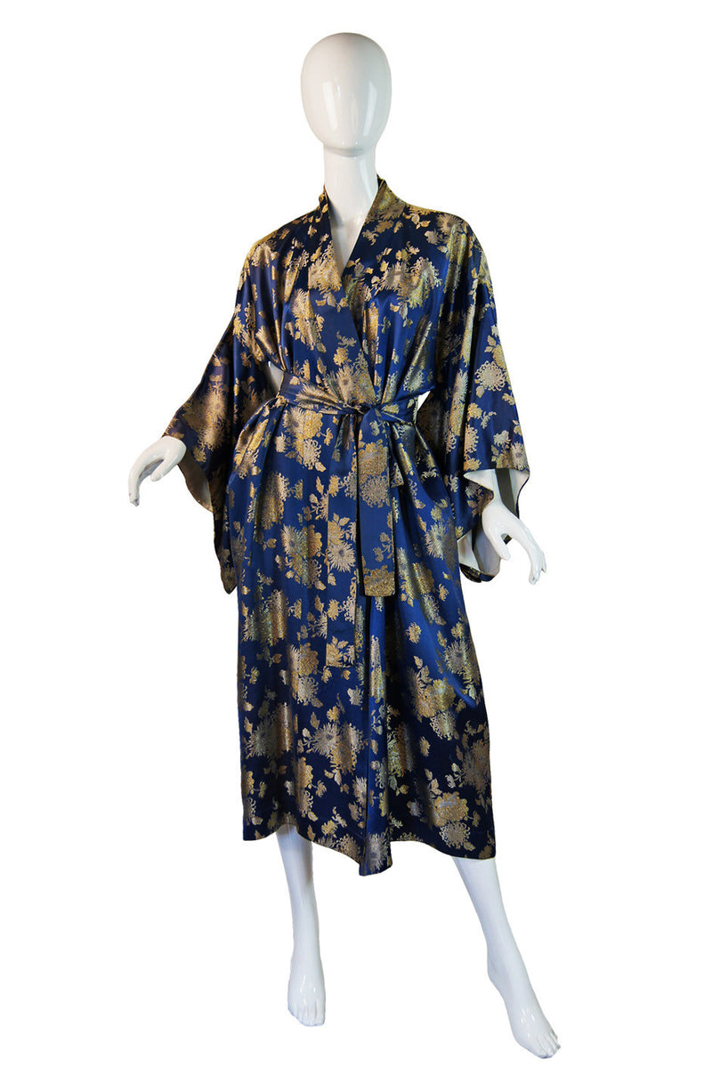 1960s Gold Thread & Blue Kimono Coat – Shrimpton Couture