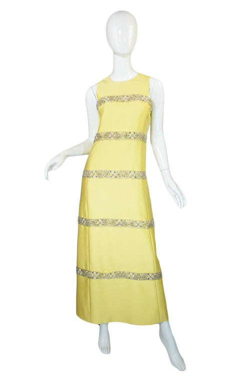 1960s Malcolm Starr Silk Beaded Gown