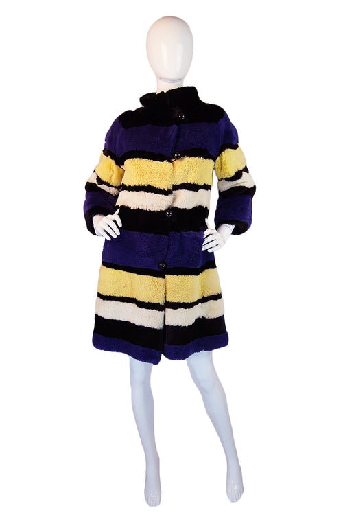 1960s Purple & Yellow Sheared Beaver