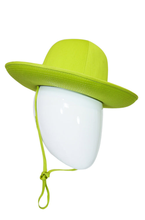 1960s Round Lime French Hat with Tie