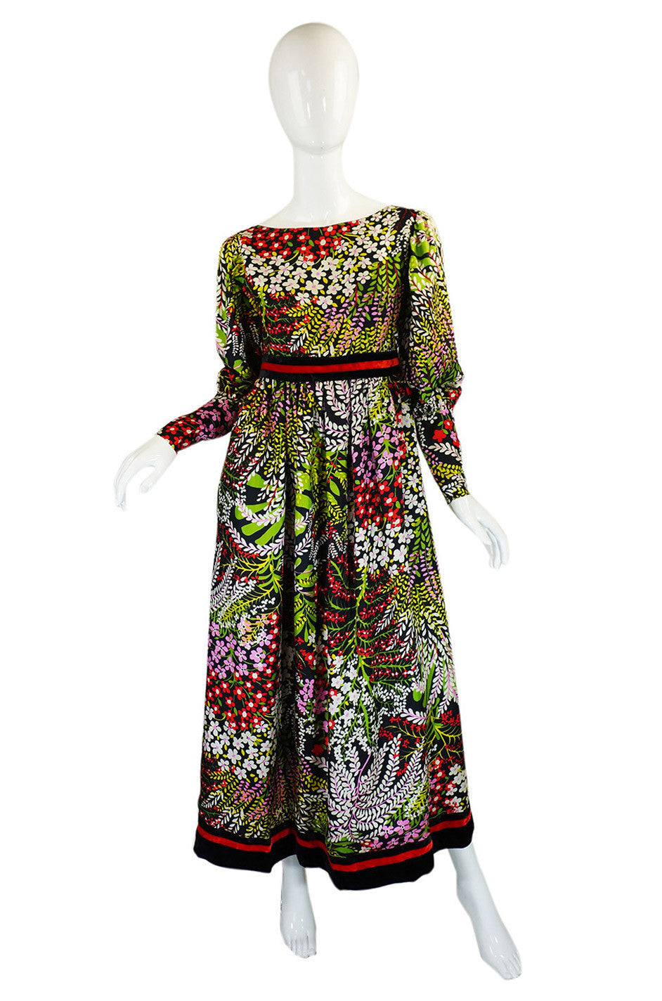 1960s Silk Floral Mollie Parnis Maxi Dress – Shrimpton Couture