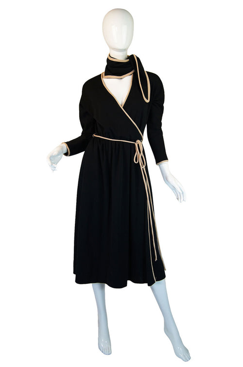 1970s Donald Brooks Wrap Jersey Dress