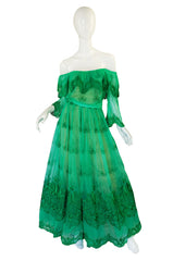 1970s Green Net Frank Usher Gown – Shrimpton Couture