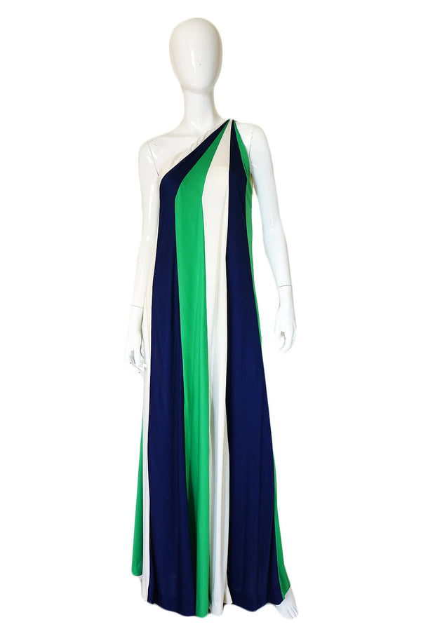 1970s One Shoulder Donald Brooks Dress