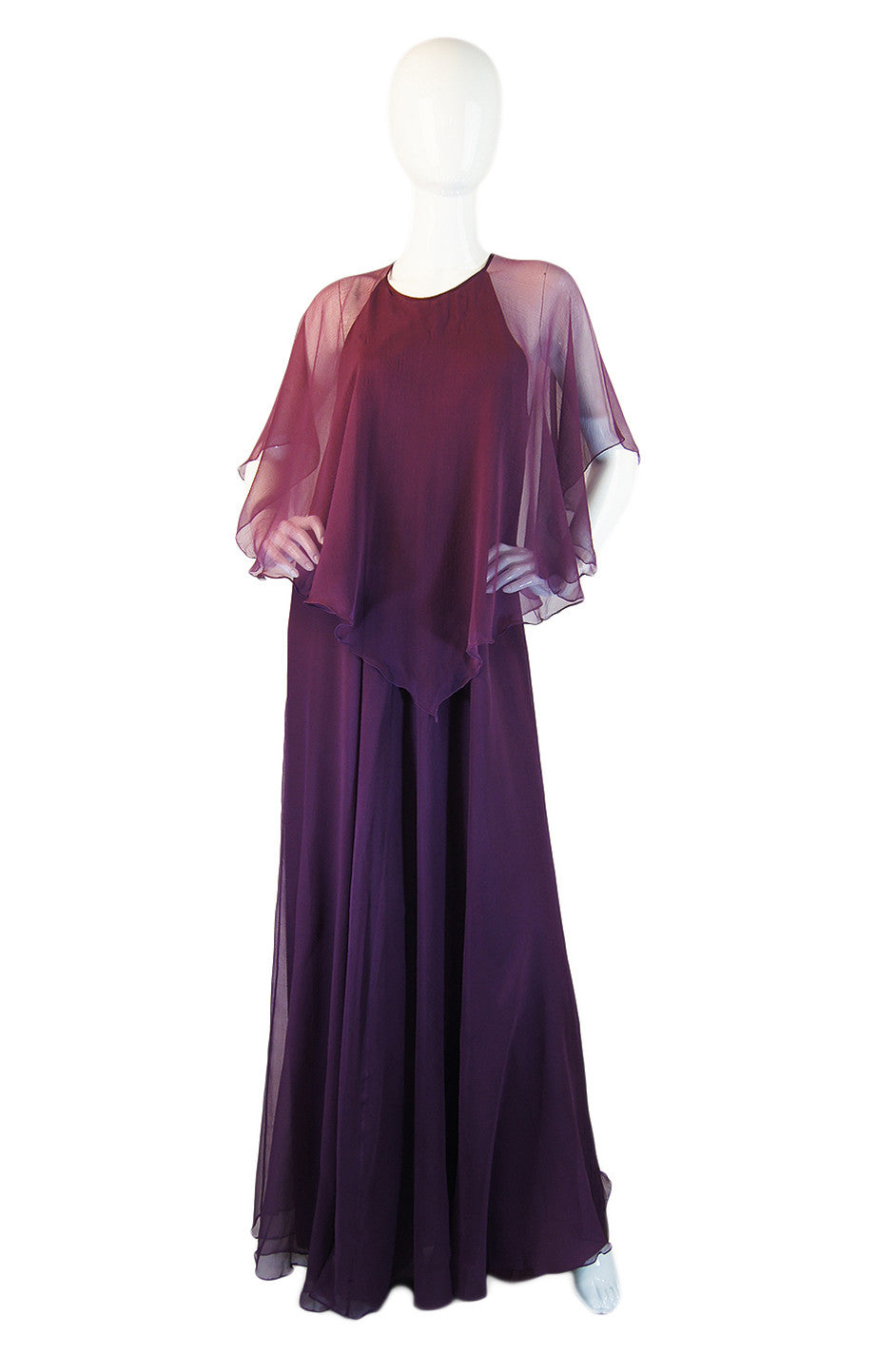 1970s Silk Chiffon Jean Varon Maxi Dress – Shrimpton Couture