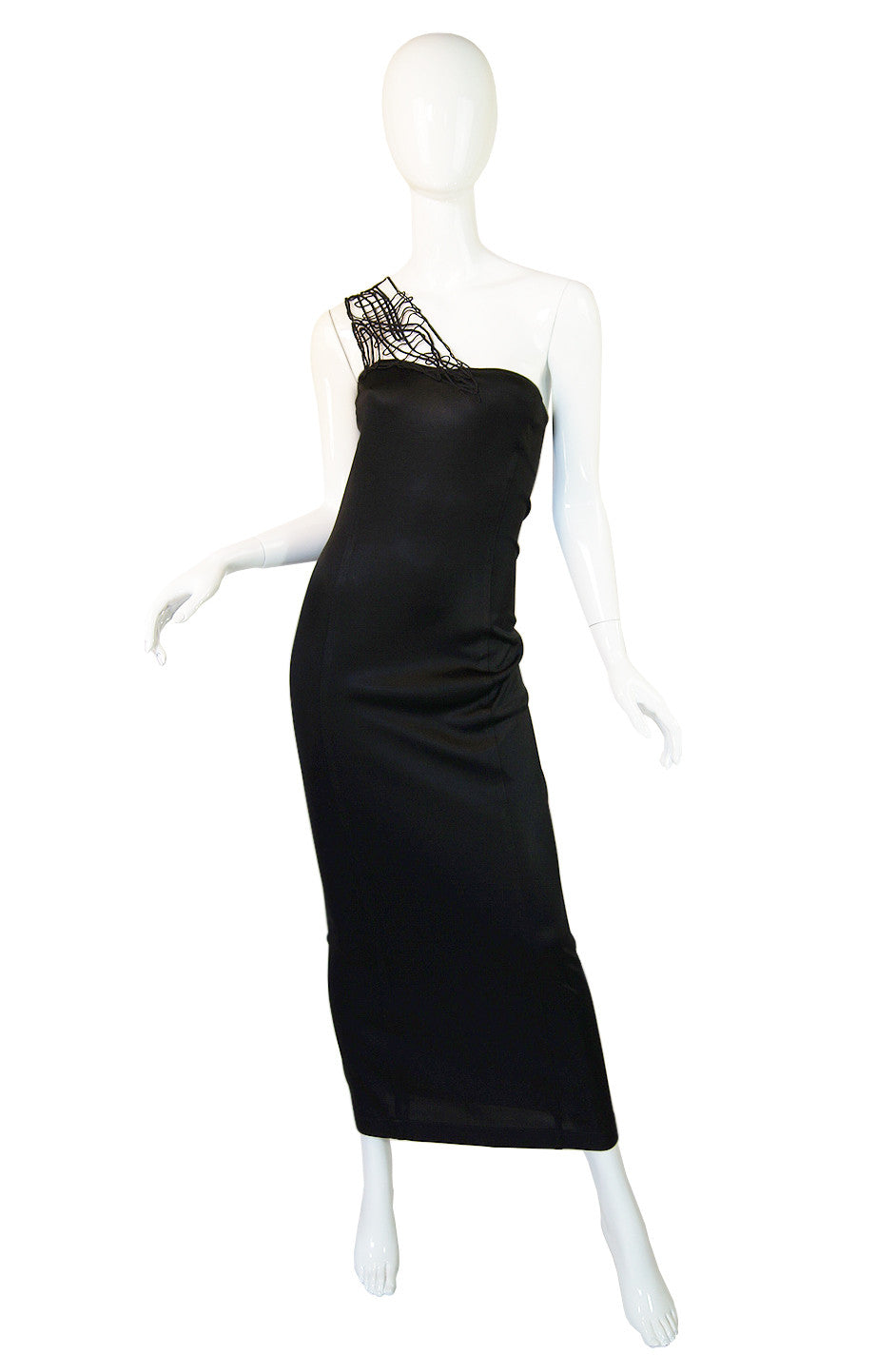 1980s One Shoulder Claude Montana Maxi – Shrimpton Couture