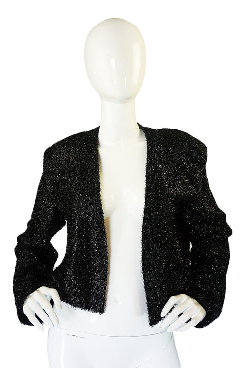 1980's Stephen Sprouse Strapless Black Sequin Gown