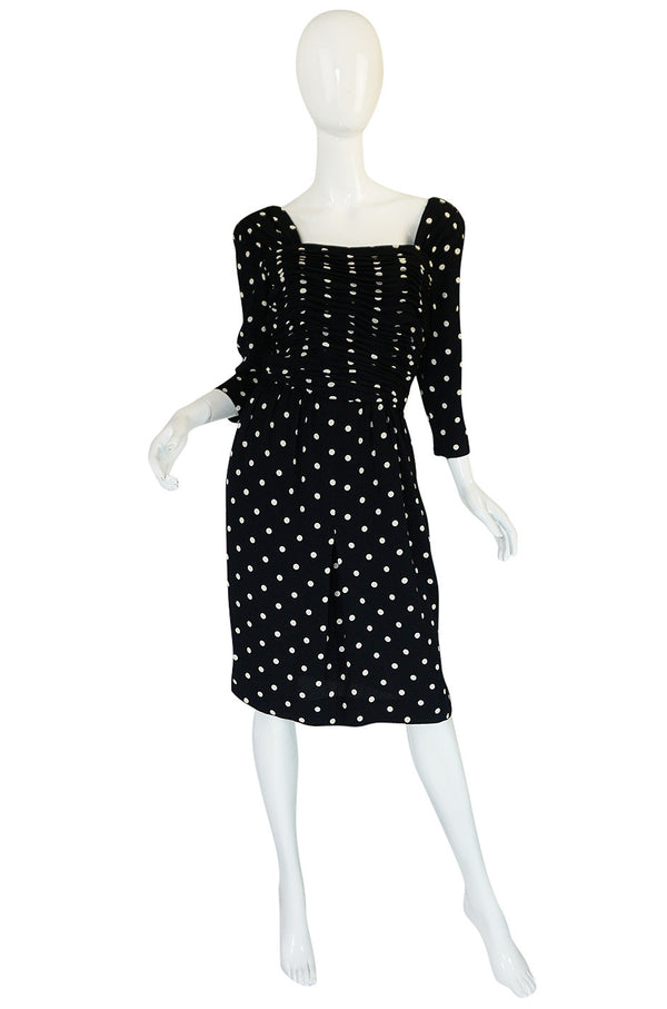 1980s Oscar de la Renta Dot Dress