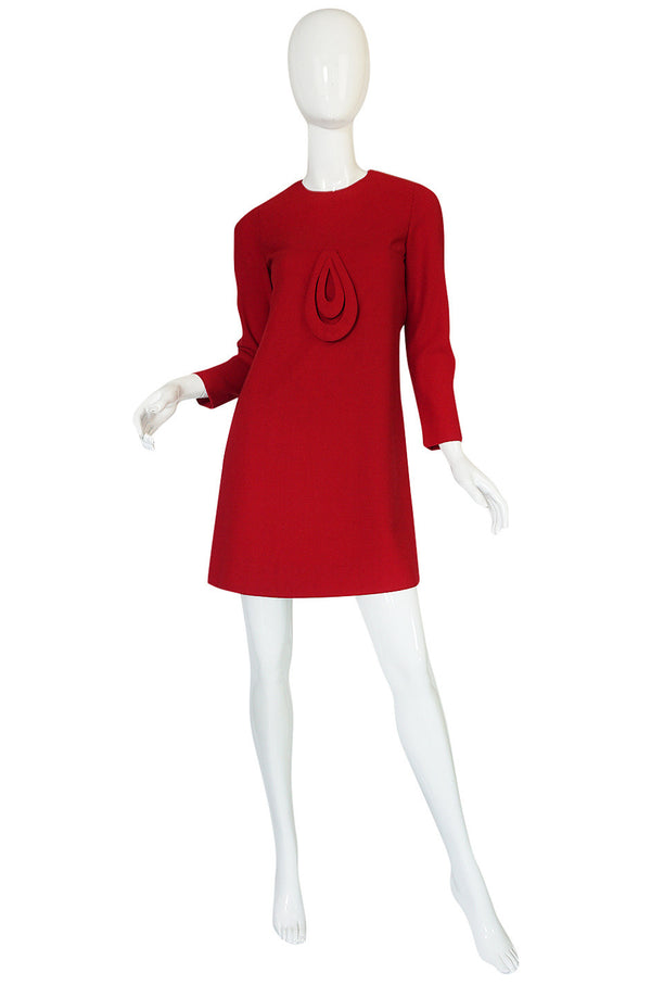 1960s Pierre Cardin for Takashimaya Red Loop Dress