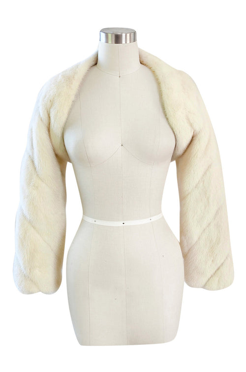 Fall 2004 Valentino Runway Documented Ivory Cream Mink Fur Shrug