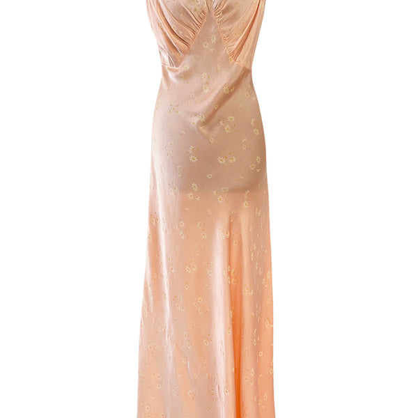 1930s Pink Silk Hand Applique Detailed Boudoir Negligee Lingerie Dress –  Shrimpton Couture