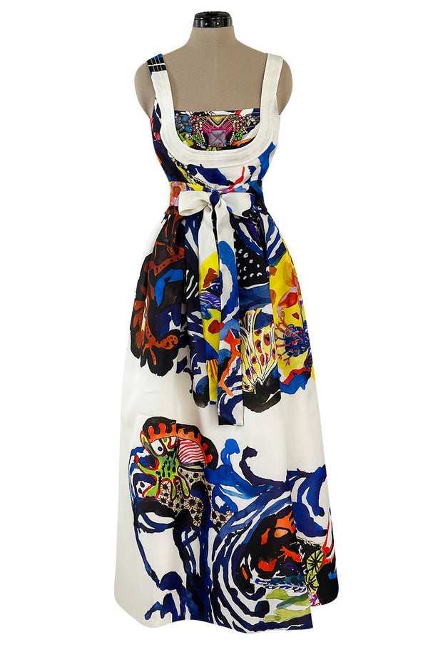 Look 45 Spring 2008 Christian Lacroix Silk Organza Dress w Crystal Detailing & Exuberant Print