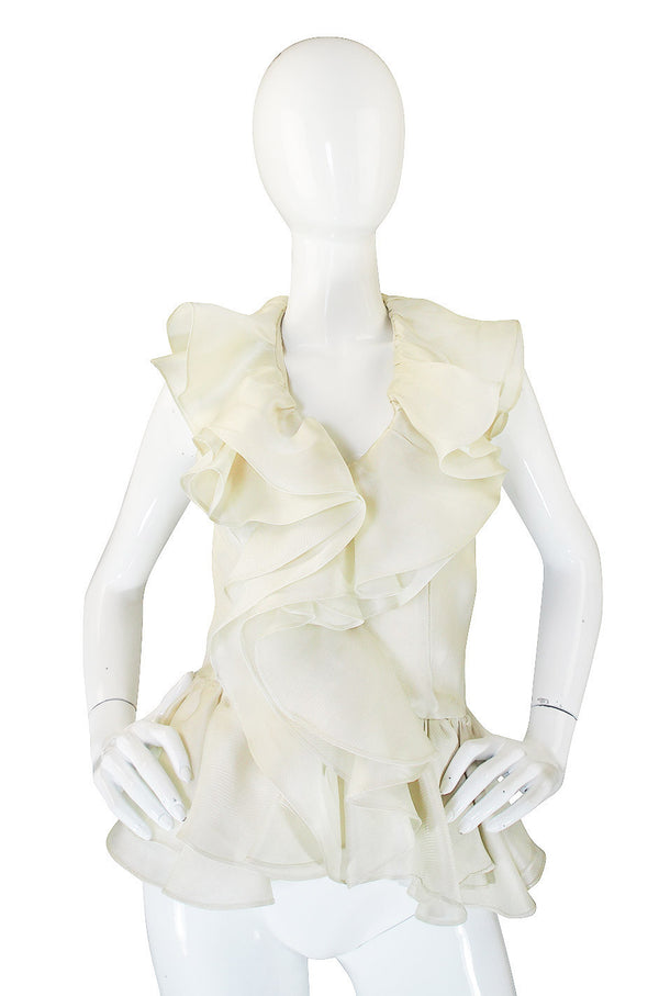 1970s Silk Organza Bill Blass Halter Top