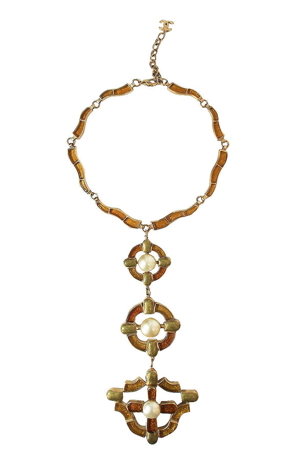 Fall 2007 Chanel Byzantine Cross Gripoix Pendant Necklace