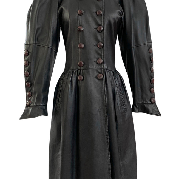 Important Fall 1983 Yves Saint Laurent Runway Leather Coat w