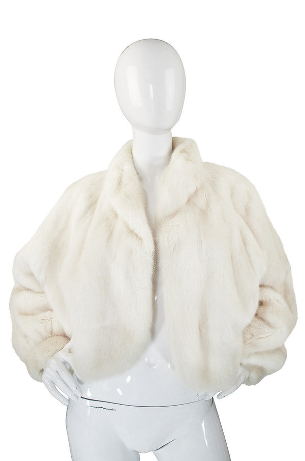 1960s Stunning White Mink Evening Jacket