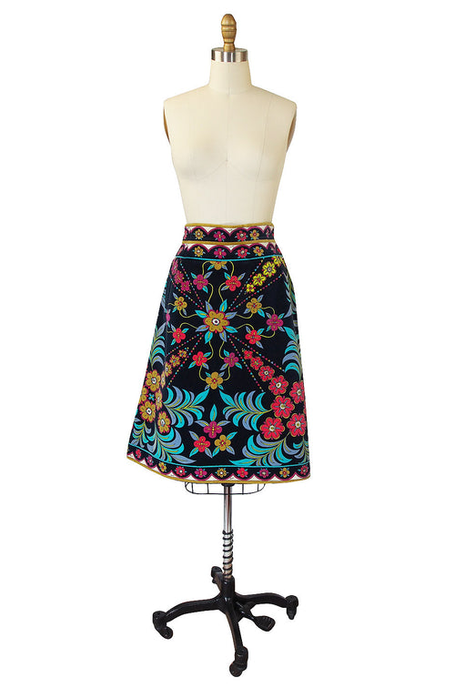 1960s Multi Color Emilio Pucci Velvet Skirt