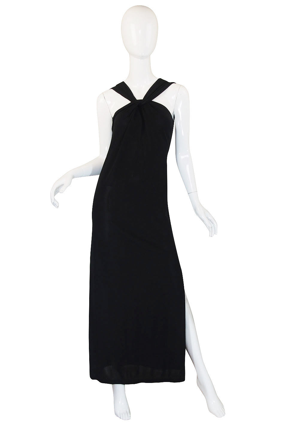 1990s Miss V Valentino Black Halter Gown – Shrimpton Couture